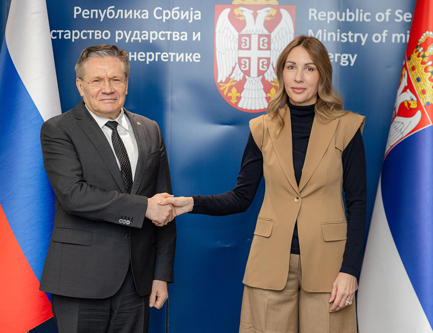 БЕОГРАД, 23. ФЕБРУАРА /СРНА/ - Министар рударства и енергетике Србије Дубравка Ђедовић Хандановић разговарала је са делегацијом руске Државне корпорације "Росатом" о сарадњи двије земље у области нуклеарне енергије.