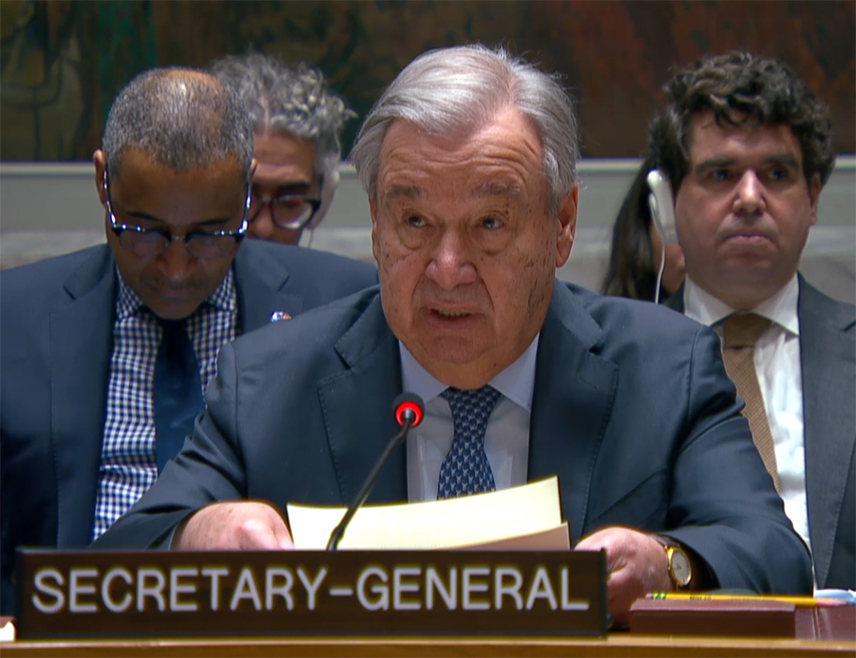 ЊУЈОРК, 28. ФЕБРУАРА /СРНА/ - Генерални секретар УН Антонио Гутерес позвао је на деескалаицју на Блиском истоку и моменталну обуставу непријатељстава.