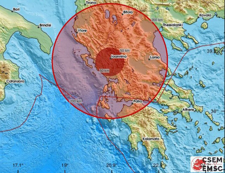 АТИНА, 8. МАРТА /СРНА/ - Земљотрес прелиминарне магнитуде 5,3 степена Рихтерове скале погодио је сјеверозападни дио Грчке, али није било повријеђених нити веће штете, саопштиле су власти.