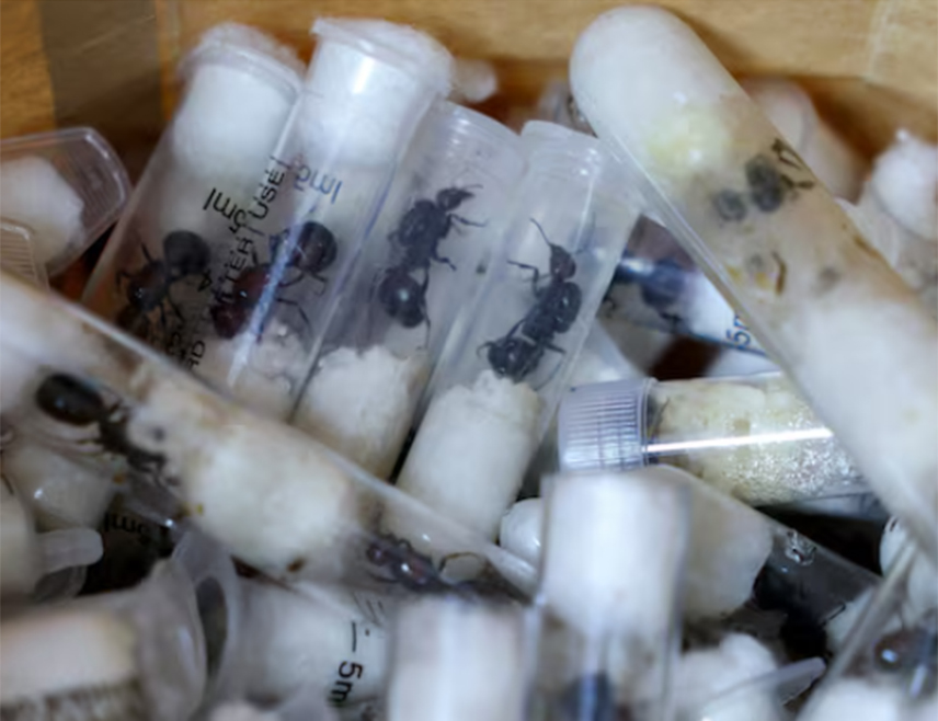 НАЈРОБИ, 12. МАРТА /СРНА-Ројтерс/ - Кинески држављанин ухапшен је на главном аеродрому у Најробију са више од 2.200 живих баштенских мрава у пртљагу, саопштио је суд у Кенији.