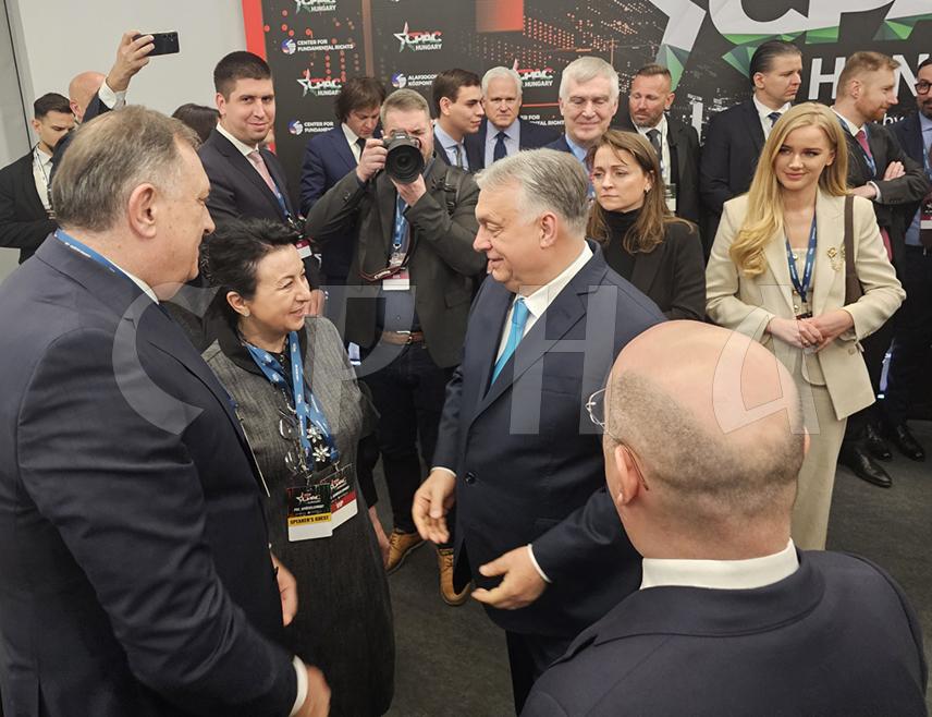 BUDAPEST, 21 MARCH /SRNA/ - SNSD President Milorad Dodik has spoken today with Hungarian Prime Minister Viktor Orban ahead of the Conservative Political Action Conference /CPAC/ in Budapest about the current political situation and the upcoming elections in Hungary.