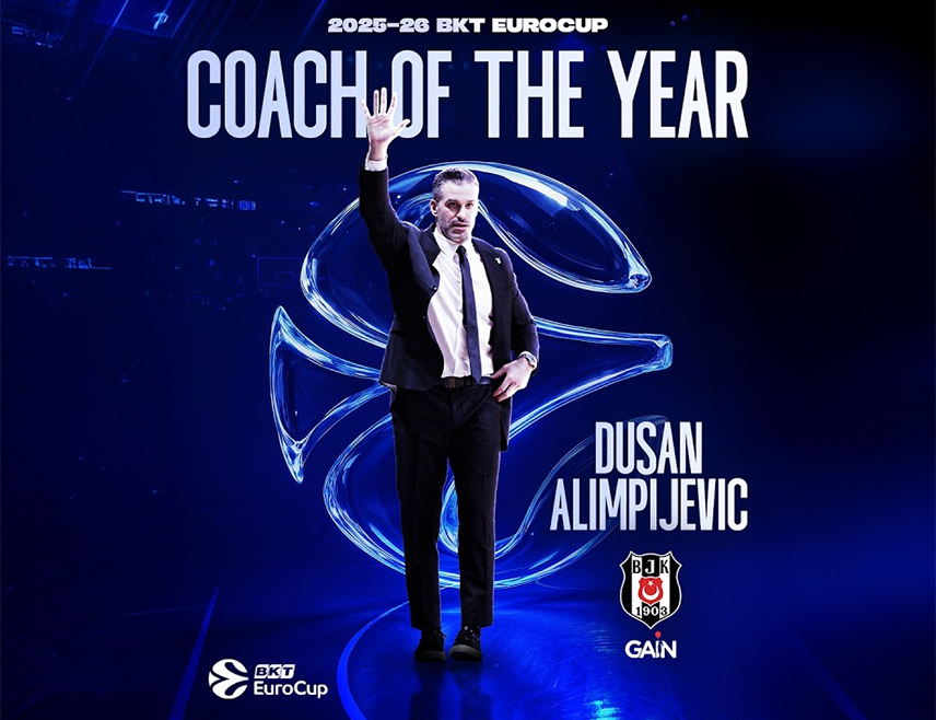 БАРСЕЛОНА, 13. АПРИЛА /СРНА/ - Tренер кошаркаша "Бешикташа" и селектор репрезентације Србије Душан Алимпијевић проглашен је за најбољег тренера Еврокупа за сезону 2025/26, објављено је данас на сајту такмичења.