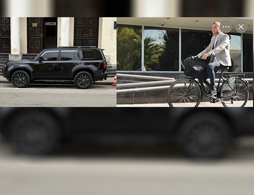 БАЊАЛУКА, 16. АПРИЛА /СРНА/ - Баш ти је порастао бицикл, рекао је лидер СНСД-а Милорад Додик градоначелнику Бањалуке Драшку Станивуковићу и објавио фотографију његовог великог џипа.