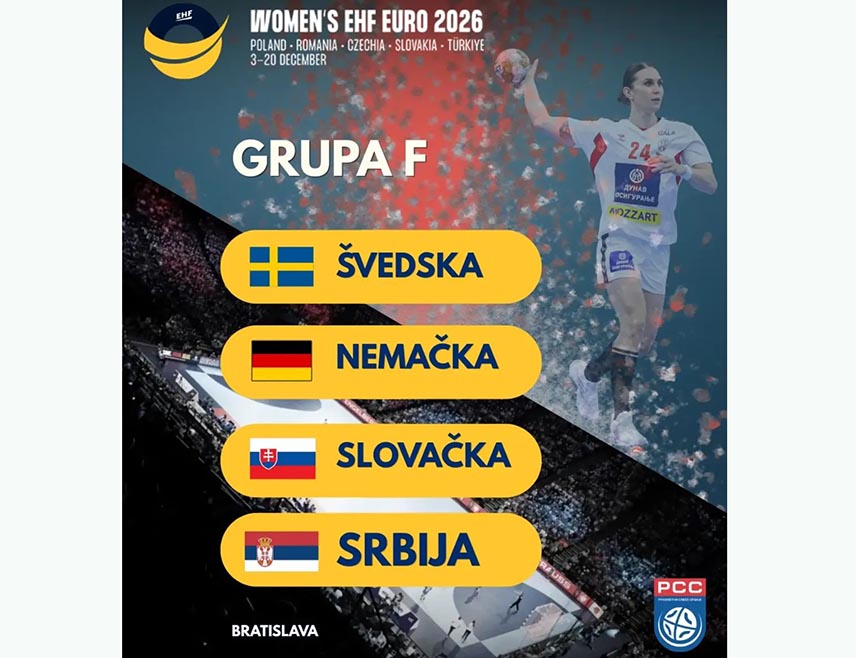 БЕОГРАД, 16. АПРИЛА /СРНА/ - Рукометашице Србије ће на Европском првенству ове године бити у групи Ф са селекцијама Шведске, Њемачке и Словачке, а утакмице ће бити одигране у Братислави, одлучено је данас жријебом одржаним у пољском граду Катовице.