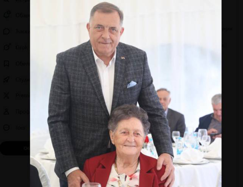 БАЊАЛУКА, 24. АПРИЛА /СРНА/ - Предсједник СНСД-а Милорад Додик саопштио је да му је преминула мајка.