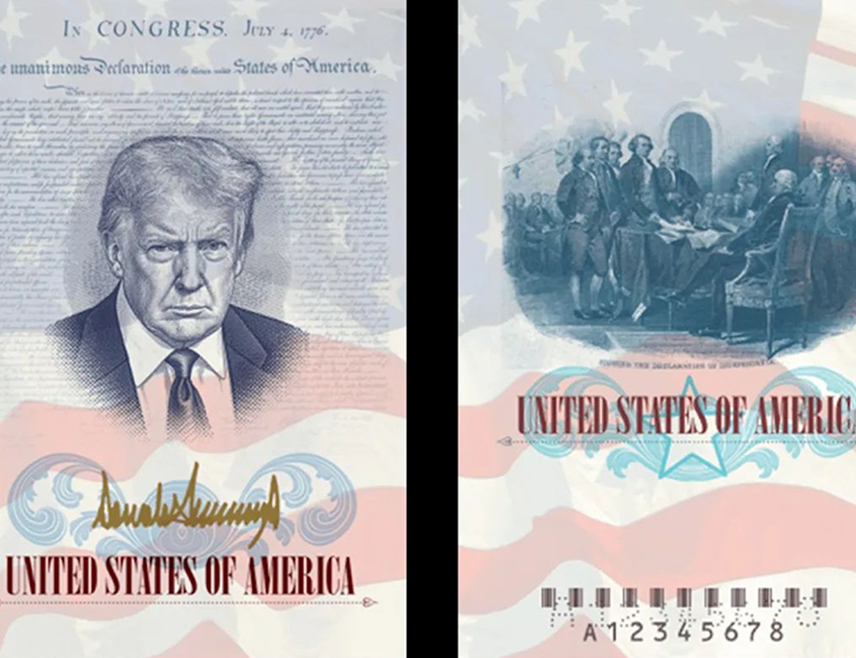 ВАШИНГТОН, 29. АПРИЛА /СРНА/ - Слика америчког предсједника Доналда Трампа ускоро ће се појавити у ограниченом издању пасоша, поводом 250. годишњице независности САД.