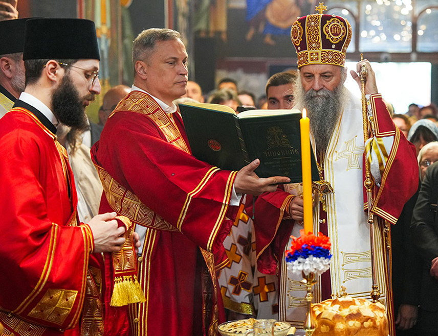 БЕОГРАД, 6. МАЈА /СРНА/ - Његова светост патријарх српски Порфирије служио је данас, на Ђурђевдан, Свету архијерејску литургију у Храму Светог великомученика Георгија на Бановом брду у Београду, те истакао да је утемељење овог светитеља било у Христу.