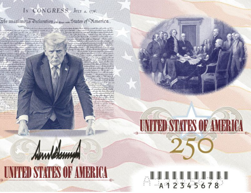 ВАШИНГТОН, 27. ЈУНА /СРНА/ - Амерички предсједник Доналд Трамп представио је дизајн новог америчког пасоша са његовим портретом поводом 250 година од независности САД.