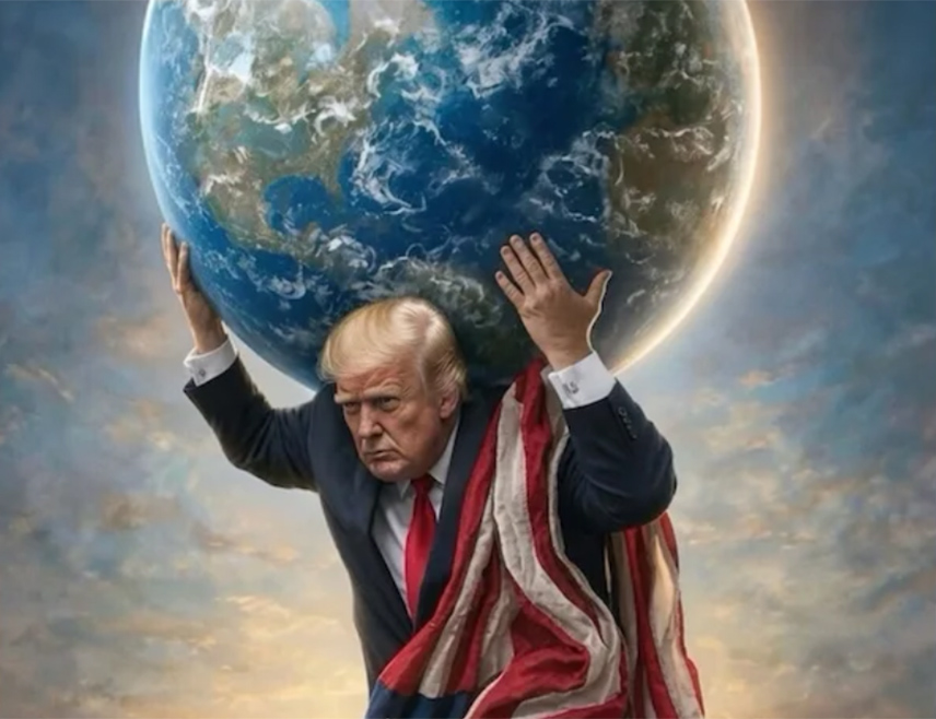 ВАШИНГТОН, 27. ЈУНА /СРНА/ - Амерички предсједник Доналд Трамп објавио је фотографију направљену уз помоћ вјештачке интелигенције, на којој држи планету Земљу на леђима, огрнут заставом Сједињених Држава.