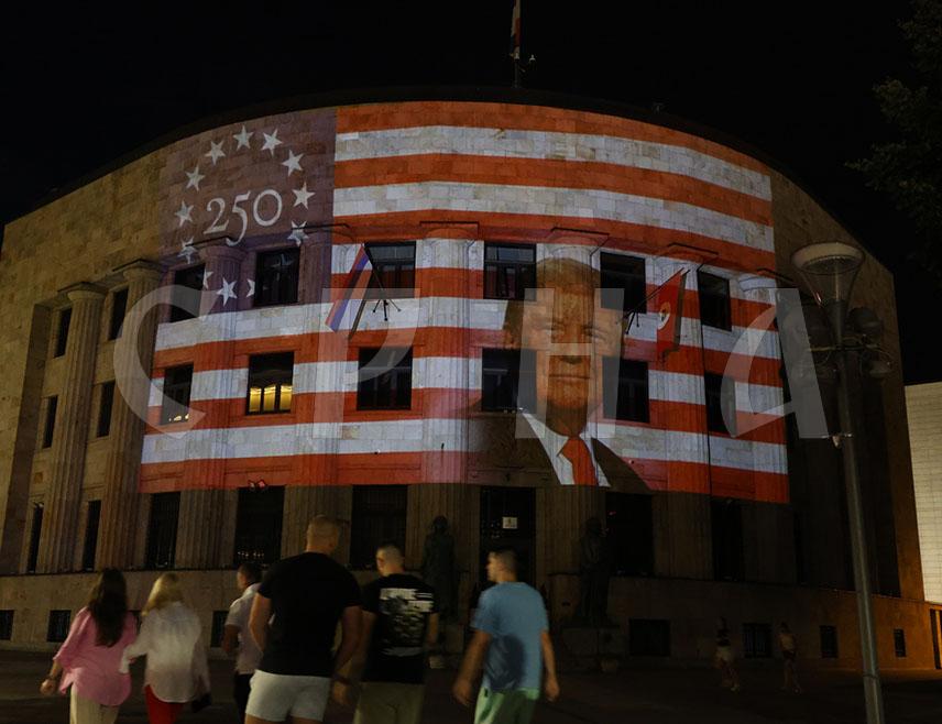 BANJA LUKA, JULY 3 /SRNA/ - On the occasion of the 250th anniversary of the independence of the United States and the continued strengthening of good cooperation between Republika Srpska and the United States, the Palace of the Republic in Banja Luka was illuminated tonight in the colors of the US flag.