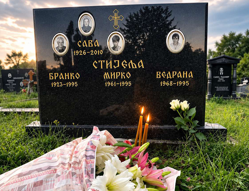 BELGRADE, AUGUST 2 /SRNA/ – Aleksandra Popović was a three-and-a-half-year-old girl in the refugee convoy that was bombed by Croatian aircraft on the Petrovac Road 31 years ago, when her father Mirko /33/ and grandfather Branko /72/ were killed, while she, her brother Savo, and their mother Vedrana, who was nine months pregnant, were wounded by shrapnel.
