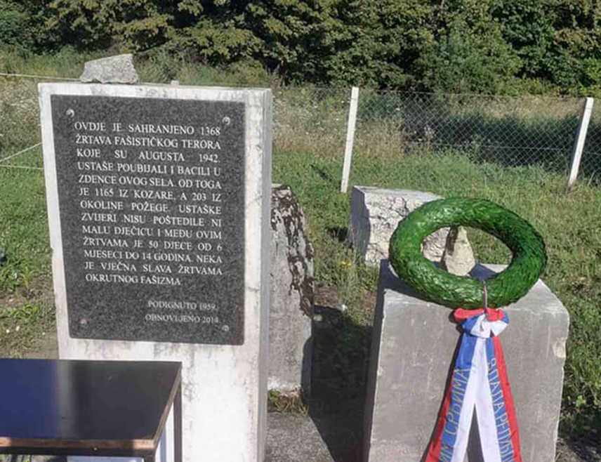 БЕОГРАД, 17. АВГУСТА /СРНА/ - Предсједник Савеза Срба из региона Миодраг Линта поручио је данас да су усташки злочин над 1.368 српских цивила у Слобоштини код Славонске Пожеге и рушење споменика експлозивом почетком деведесетих година само један од доказа да је од кључне важности да се његовање културе сјећања на српске жртве геноцида у Независној Држави Хрватској /НДХ/ подигне на институционални ниво.