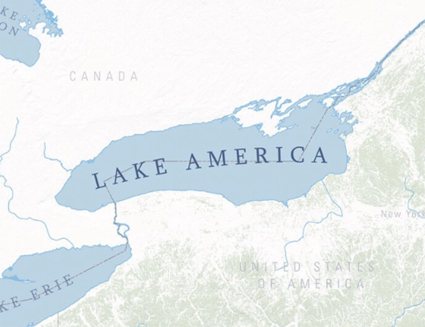 ВАШИНГТОН, 28. АВГУСТА /СРНА/ - Амерички завод за геолошка истраживања /УСГС/ промијениће име језера Онтарио у Америка у својим званичним документима, саопштила је Бијела кућа, позивајући се на писмо директора Завода Неда Мамуле.