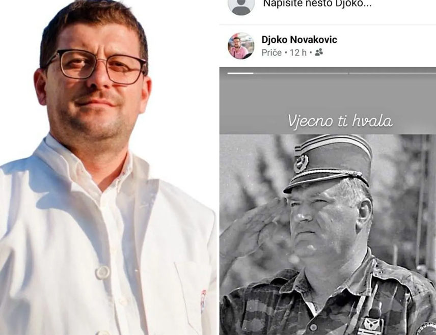 САРАЈЕВО 31. АВГУСТА /СРНА/ - Кантонална болница Орашје отказала је хонорарни ангажман хирургу Ђоки Новаковићу због његове објаве на друштвеним мрежама којом је одао почаст генералу Ратку Младићу.