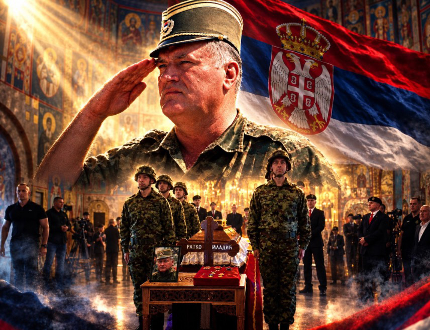 БЕОГРАД, 7. СЕПТЕМБРА /СРНА/ - Представници Владе Србије и политичких странака из Србије и Црне Горе одали су данас почаст генералу Ратку Младићу у Цркви Светог Луке на Видиковцу у Београду, гдје је изложен ковчег са тијелом некадашњег команданта Главног штаба Војске Републике Српске.