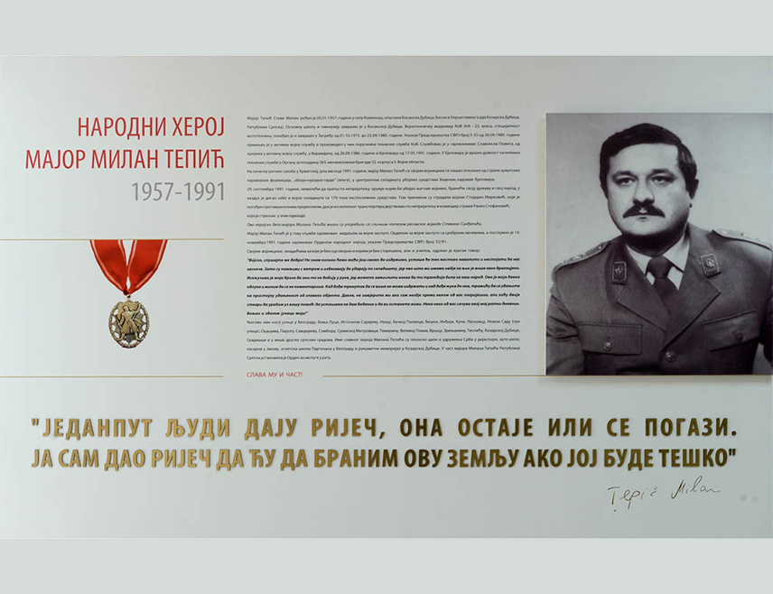 БАЊАЛУКА, 29. СЕПТЕМБРА /СРНА/ - Предсједник Владе Републике Српске Саво Минић рекао је да је херој Милан Тепић животом платио своју ријеч да би сачувао свој народ.