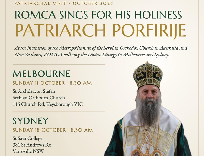 BELGRADE, OCTOBER 6 /SRNA/ - His Holiness Serbian Patriarch Porfirije departed today on a canonical visit to the Metropolitanate of Australia and New Zealand.