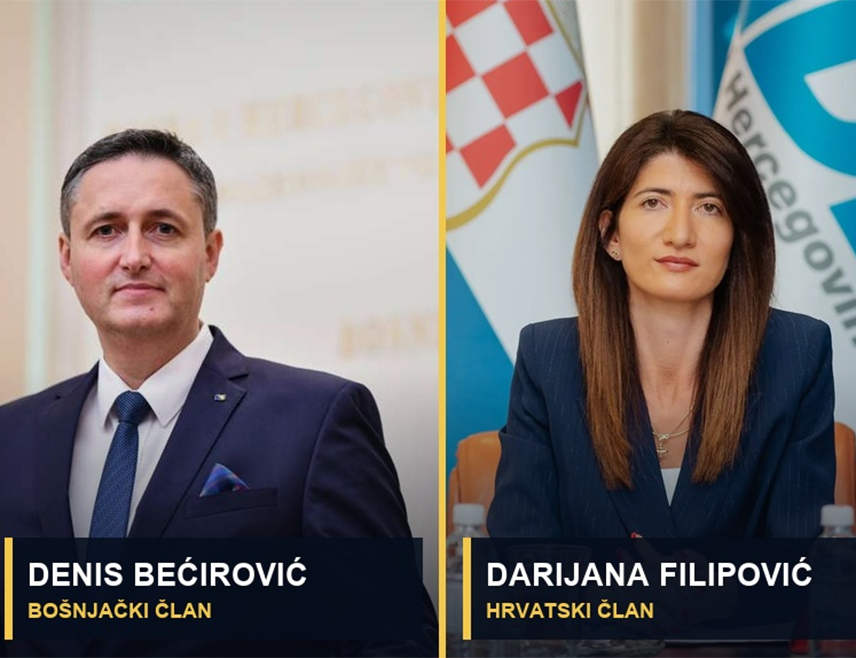 САРАЈЕВО, 7. ОКТОБРА /СРНА/ - Кандидат коалиције окупљене око ХДЗ-а Даријана Филиповић води у трци за хрватског члана Предсједништва БиХ са освојених 110.047 гласова, а Денис Бећировић у трци за бошњачког члана Предсједништва БиХ са 214.187 гласова, најновији су подаци Централне изборне комисије БиХ на основу обрађених 98,20 бирачких мјеста.