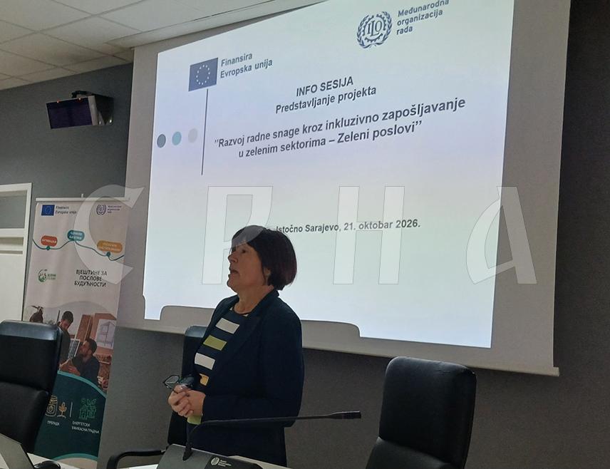 ИСТОЧНО НОВО САРАЈЕВО, 21. ОКТОБРА /СРНА/ - У Источном Новом Сарајеву данас је представљен пројекат "Развој радне снаге кроз инклузивно запошљавање у зеленим секторима - зелени послови", чији је циљ мотивисање незапослених лица из осјетљивих категорија како би се припремили за проналажење посла.