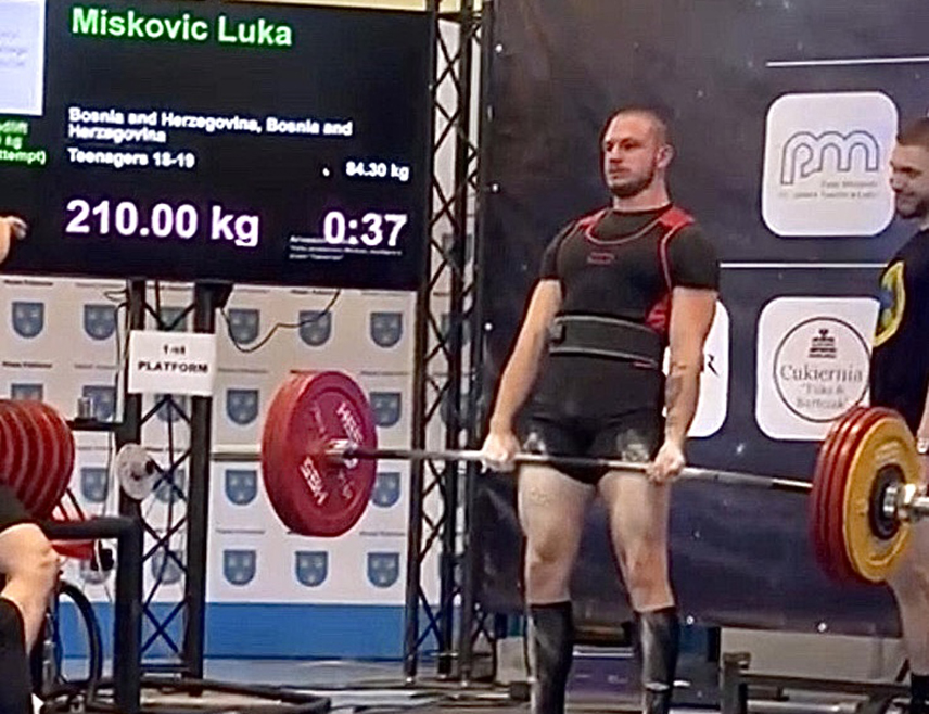 DOBOJ, OCTOBER 27 /SRNA/ - Luka Mišković from Doboj has taken first place at the World Powerlifting Championship in Poland, which brought together around 700 competitors from 40 countries.